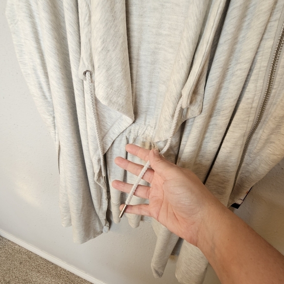 Donna Karan Active Open Cardigan Jacket Womens S Vest Zippers Logo Gray - Picture 7 of 14